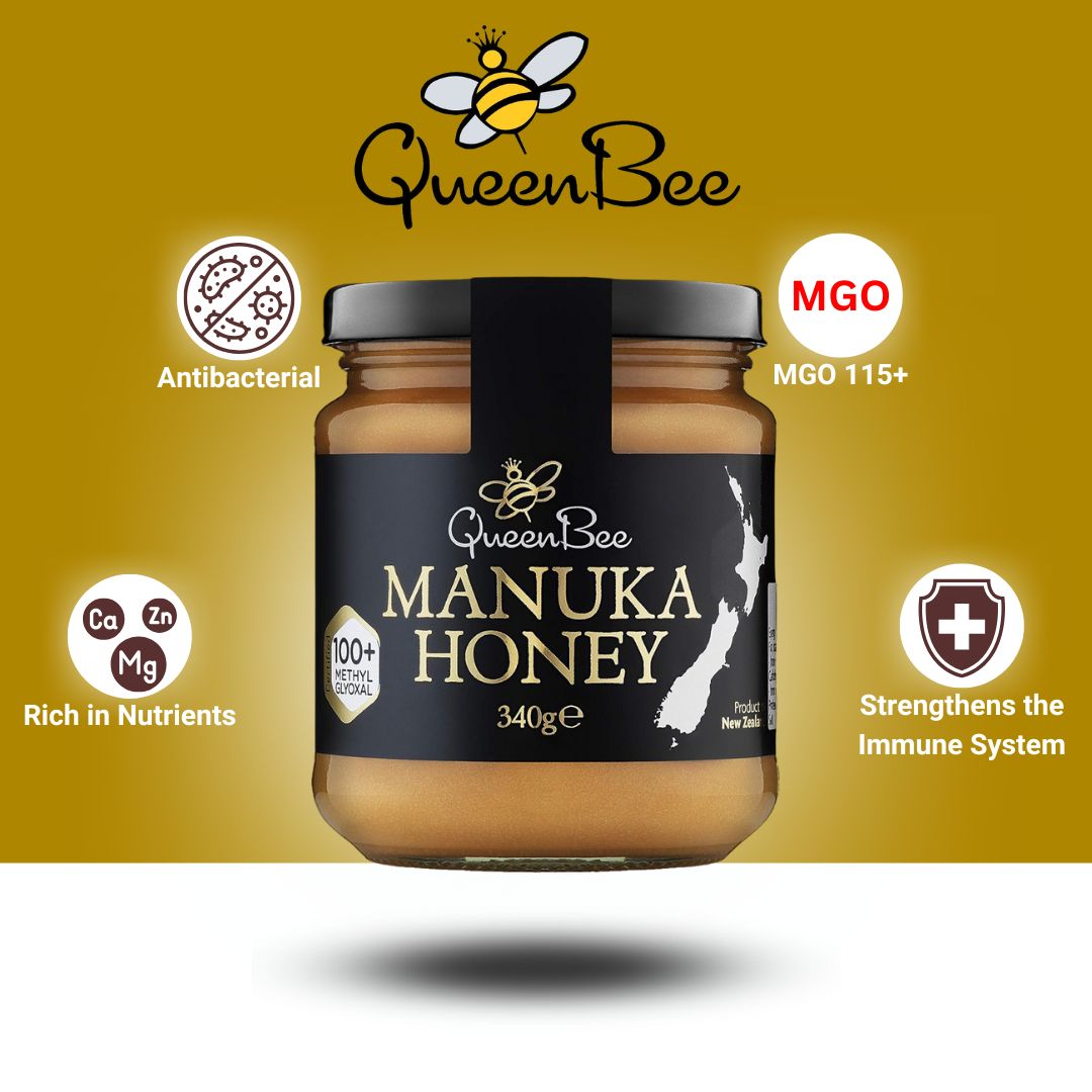 Queen Bee Manuka Honey MG115 - 340g Natural Health World UK
