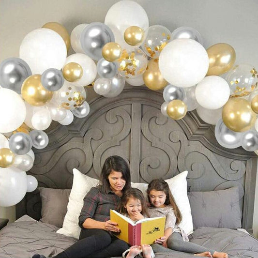 Balloon Arch Garland Kit Gold Confetti 120 pcs 12 Inch Latex Balloons - Luxe By Sarah