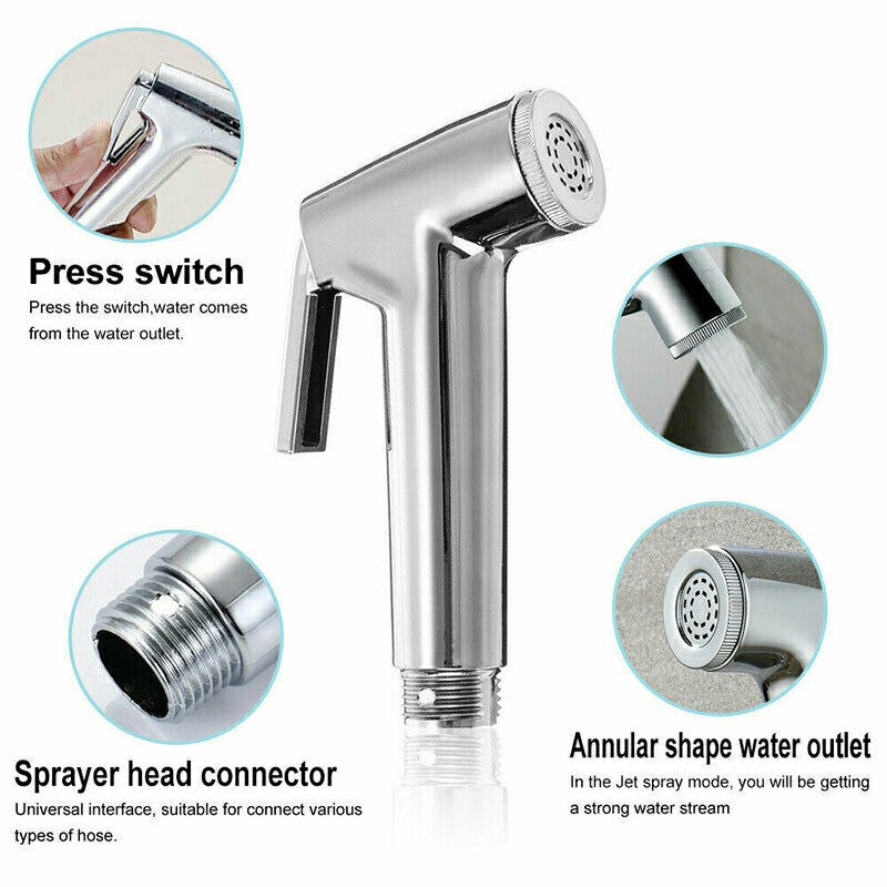 Hose Bidet Spray Tap for Toilet Hygienic and Chrome Muslim Shower Head - Luxe By Sarah