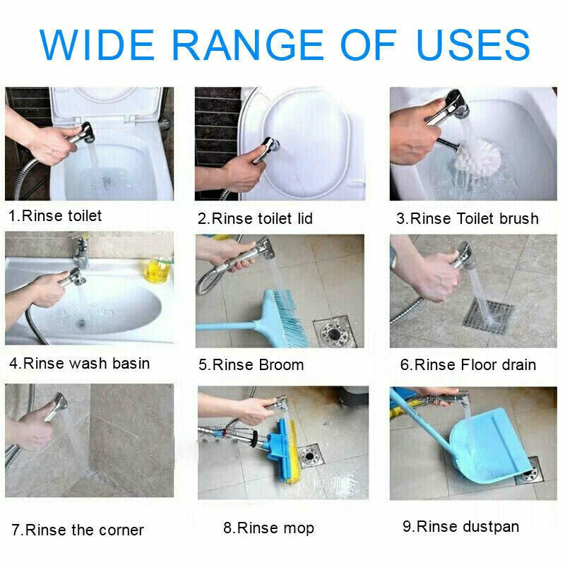 Hose Bidet Spray Tap for Toilet Hygienic and Chrome Muslim Shower Head - Luxe By Sarah