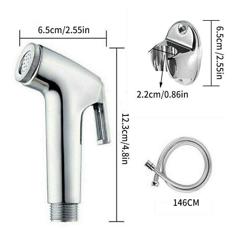 Hose Bidet Spray Tap for Toilet Hygienic and Chrome Muslim Shower Head - Luxe By Sarah