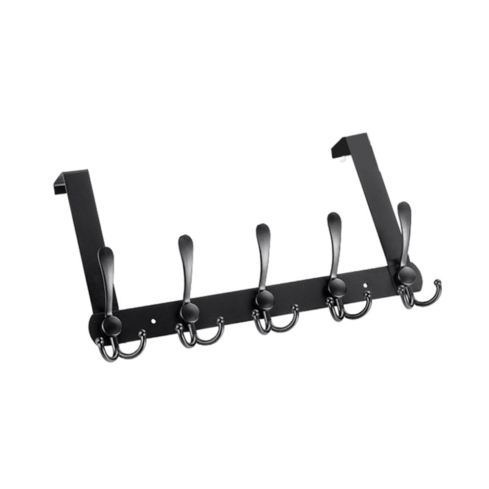 15 Hooks Over The Door Hanger Clothes Coat Jacket Rack Towel Holder - Black - Luxe By Sarah