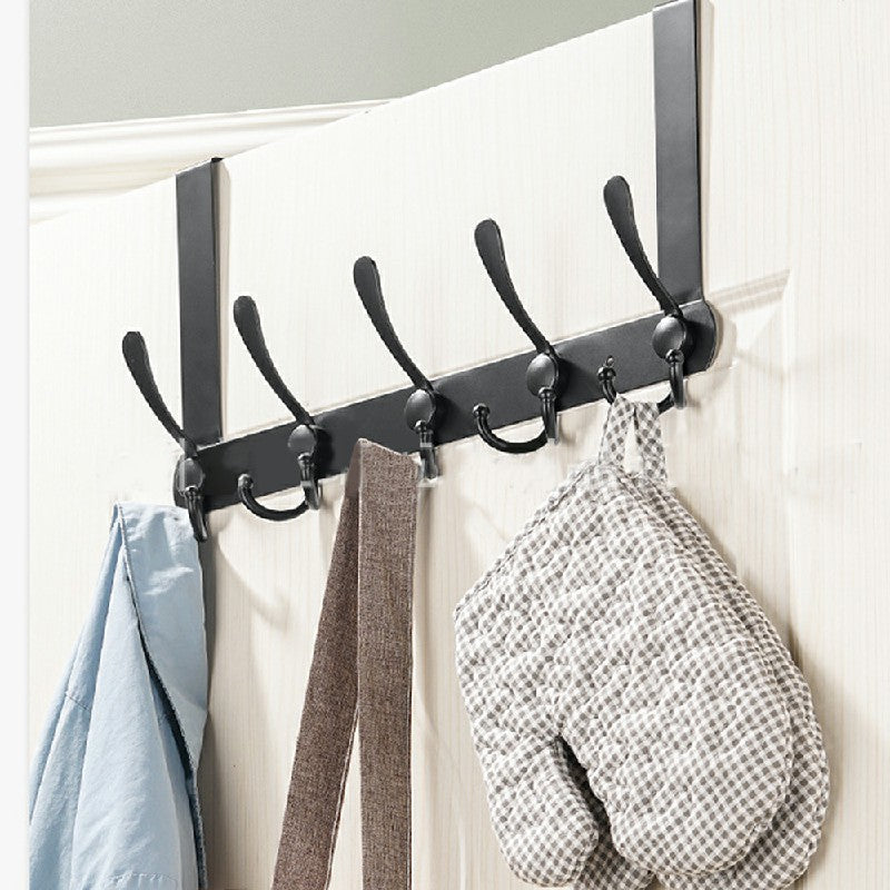 15 Hooks Over The Door Hanger Clothes Coat Jacket Rack Towel Holder - Black - Luxe By Sarah