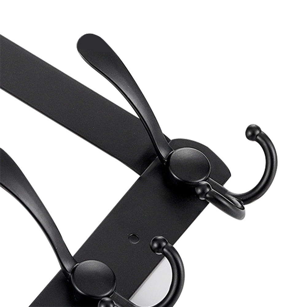 15 Hooks Over The Door Hanger Clothes Coat Jacket Rack Towel Holder - Black - Luxe By Sarah