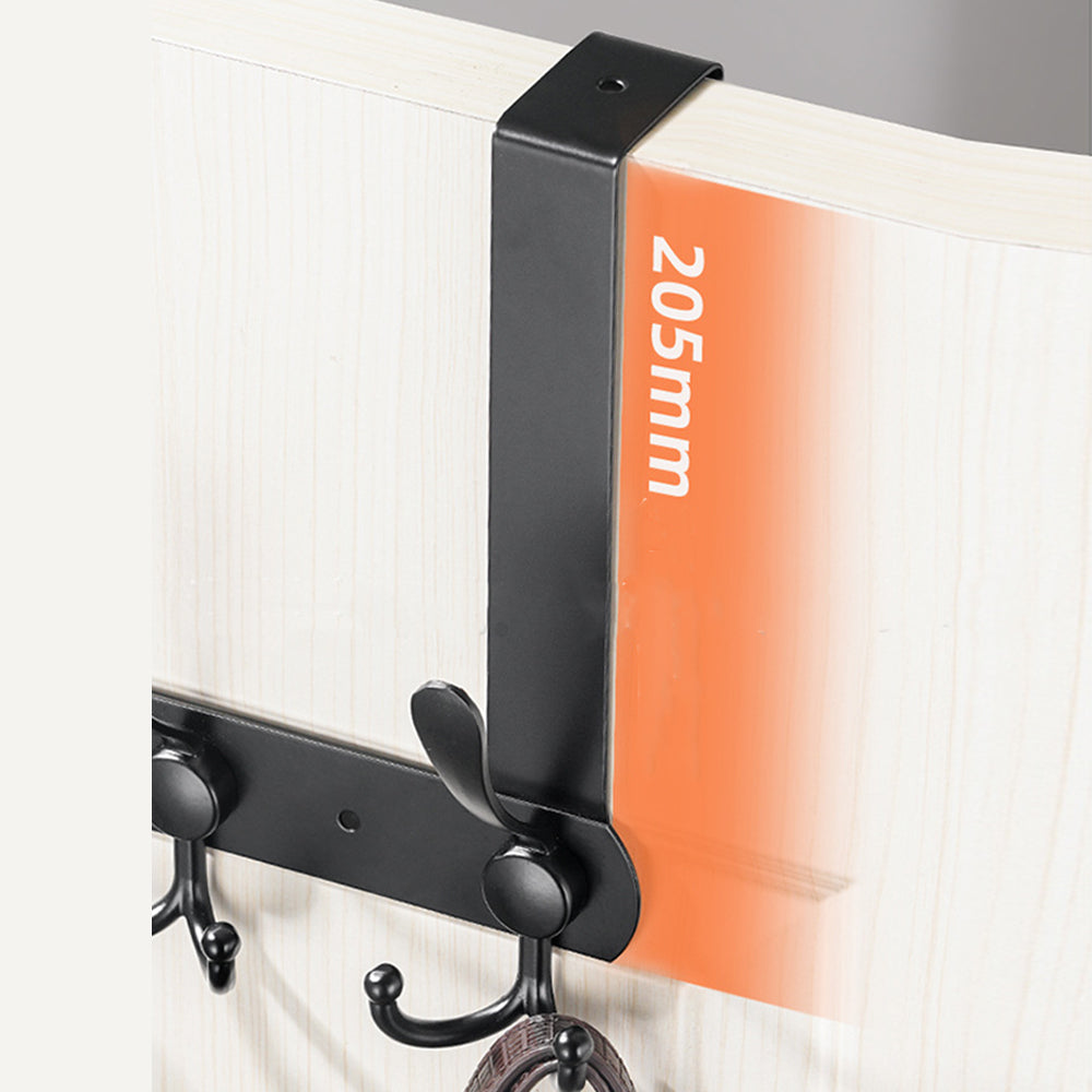 15 Hooks Over The Door Hanger Clothes Coat Jacket Rack Towel Holder - Black - Luxe By Sarah