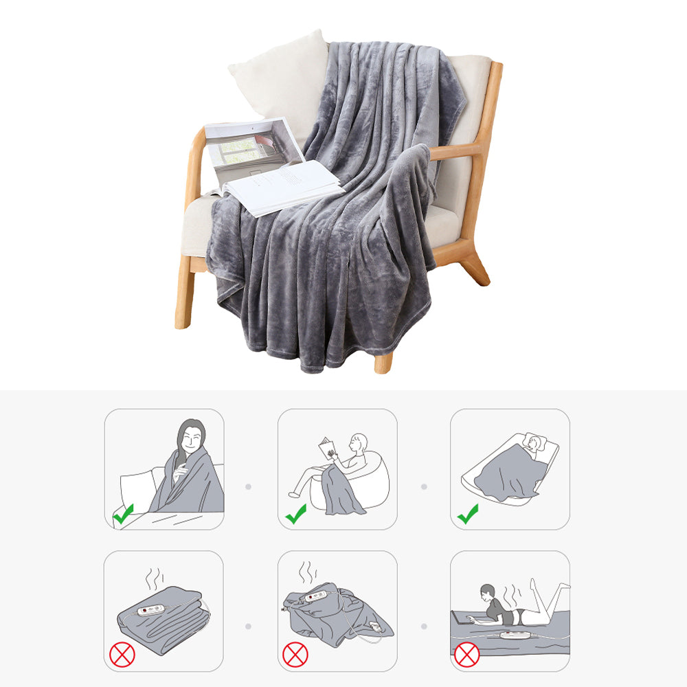 Throw Blanket Fleece Large Soft Warm Sofa Bed Throw Single Double King - Dark Grey - Luxe By Sarah