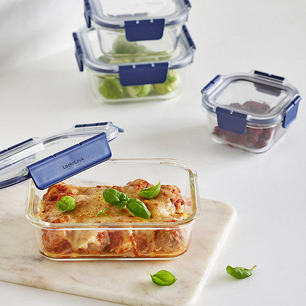 Le Buckle TOPCLASS Glass Fresh-keeping Box Gong Jun With Small Blue Box Microwave Oven Heating Lunch Box Storage