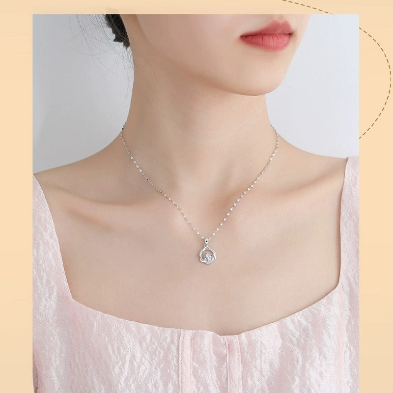 Mobius Ring Necklace S999 Foot Silver Light Luxury Niche Collarbone Chain Sterling Silver Necklace For Girlfriend Valentine&#039;s Day Gift