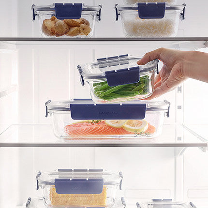 Le Buckle TOPCLASS Glass Fresh-keeping Box Gong Jun With Small Blue Box Microwave Oven Heating Lunch Box Storage