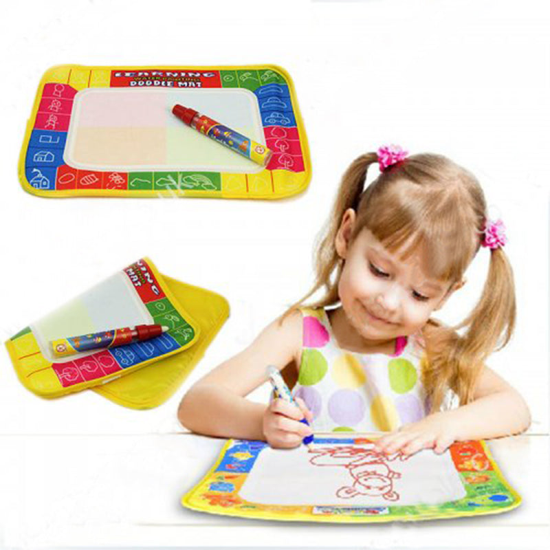 Water Doodle Mat with Pen, 29x19cm for Travel, Water Markers and Coloring Pad Set - Luxe By Sarah