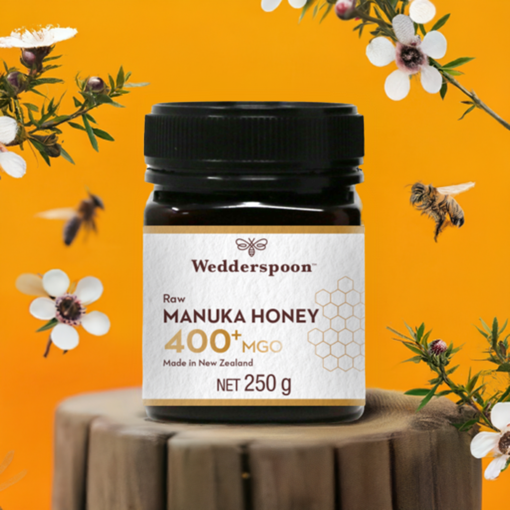 Wedderspoon Raw Manuka Honey 400 MGO (250g) – Unpasteurised High Potency Natural Health World UK