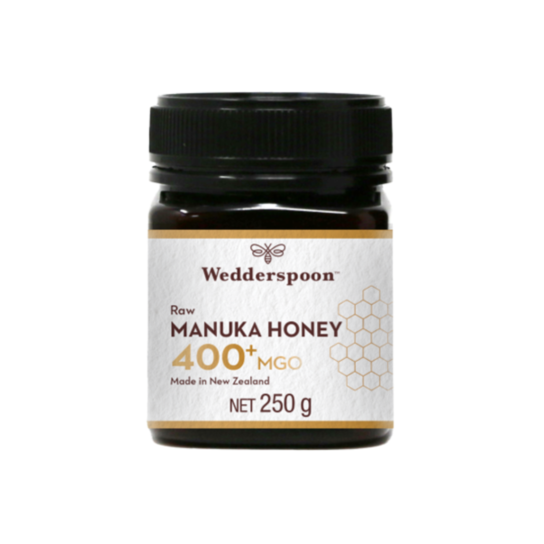Wedderspoon Raw Manuka Honey 400 MGO (250g) – Unpasteurised High Potency Natural Health World UK