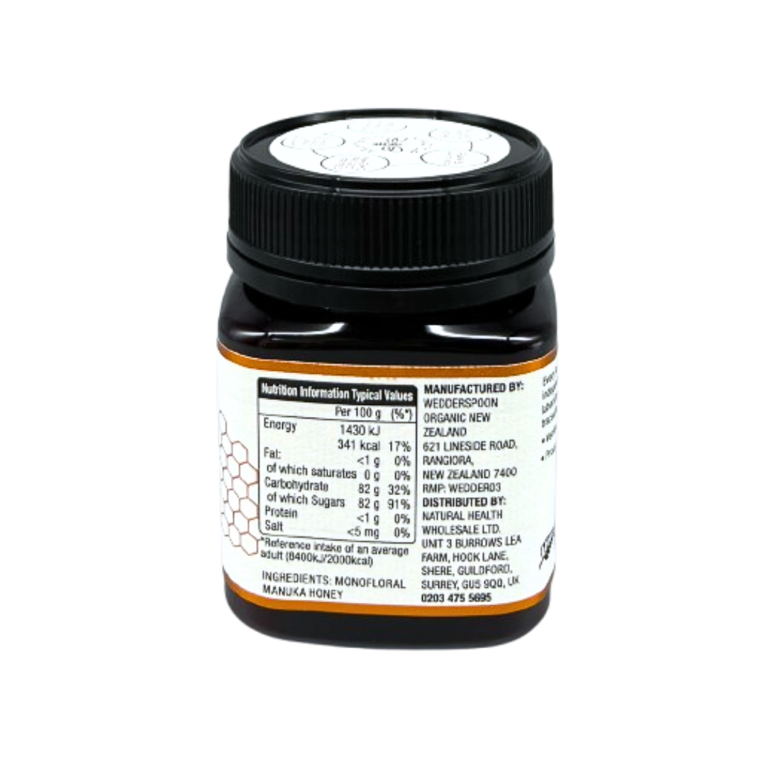 Wedderspoon Raw Manuka Honey 400 MGO (250g) – Unpasteurised High Potency Natural Health World UK
