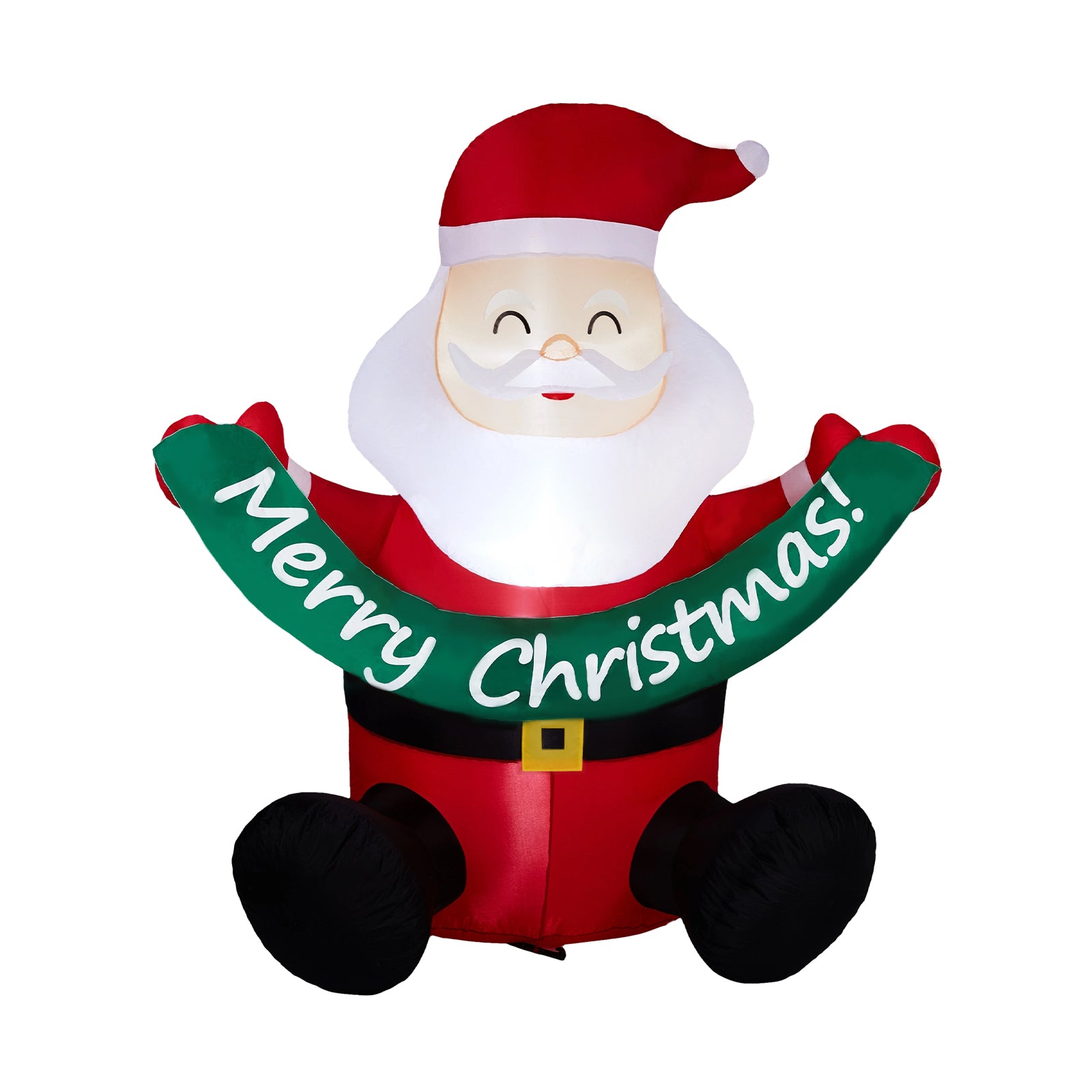 1.75M Lighted Christmas Inflatable Decoration, Inflatable Santa Claus Holding Banner, Funny Blow Up Yard Decorations with Built-in LED Lights for Holiday Party Front Yard Lawn Garden Decor didqqg-2w