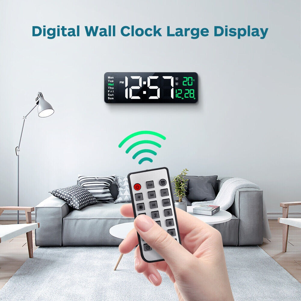 UK 16-inch LED Digital Clock With Battery - Luxe By Sarah