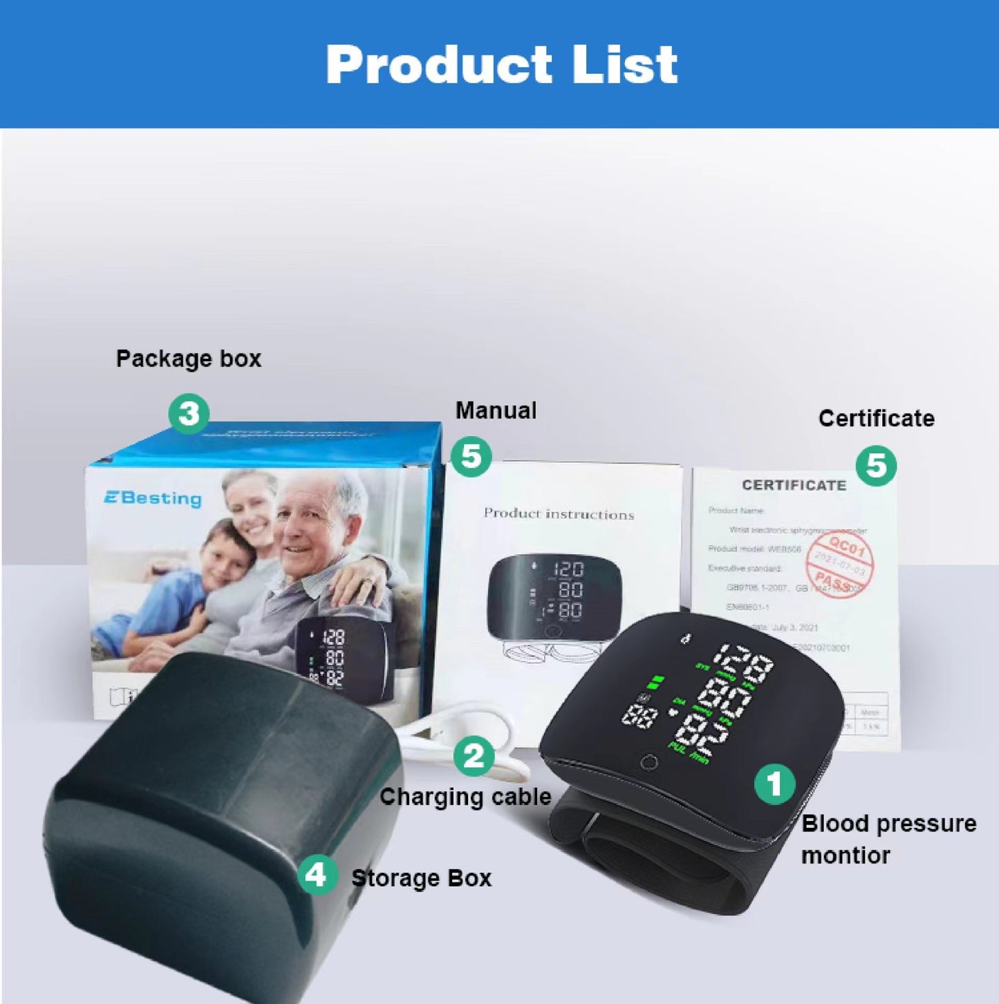 Blood pressure monitor  fully automatic electric intelligent blood pressure measuring instrument