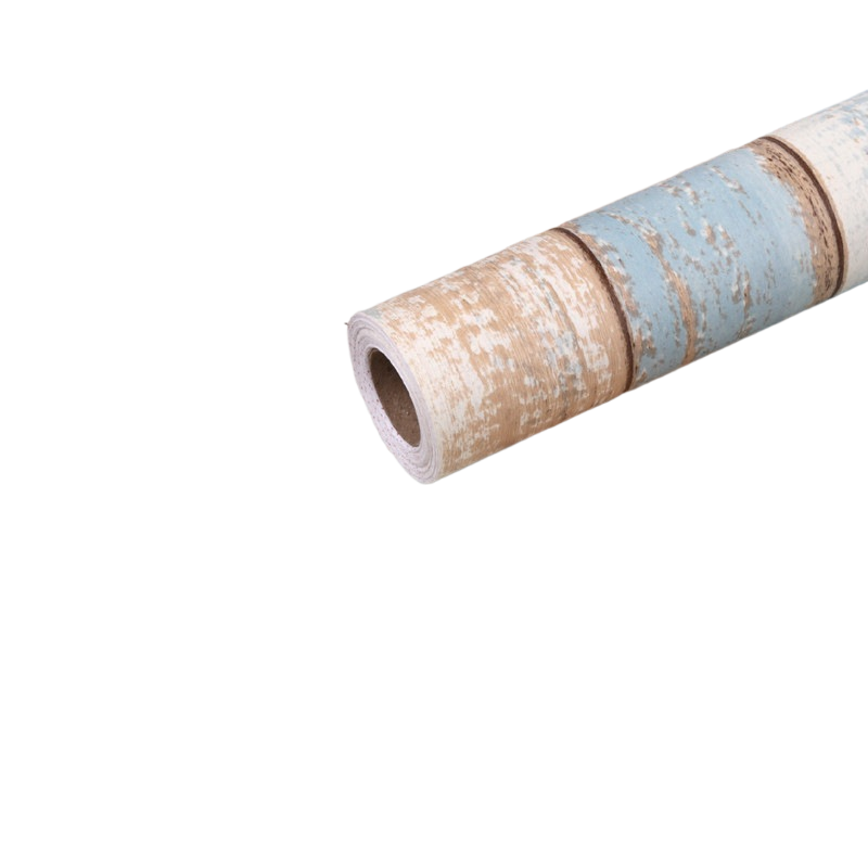 Self-adhesive wood grain striped wallpaper