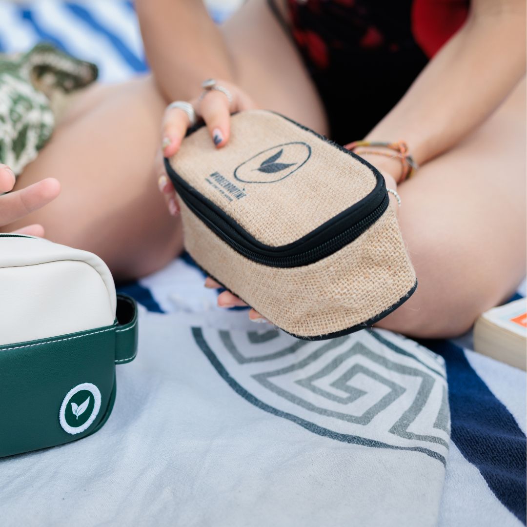 Natural Hessian Travel Pouch My Green Routine