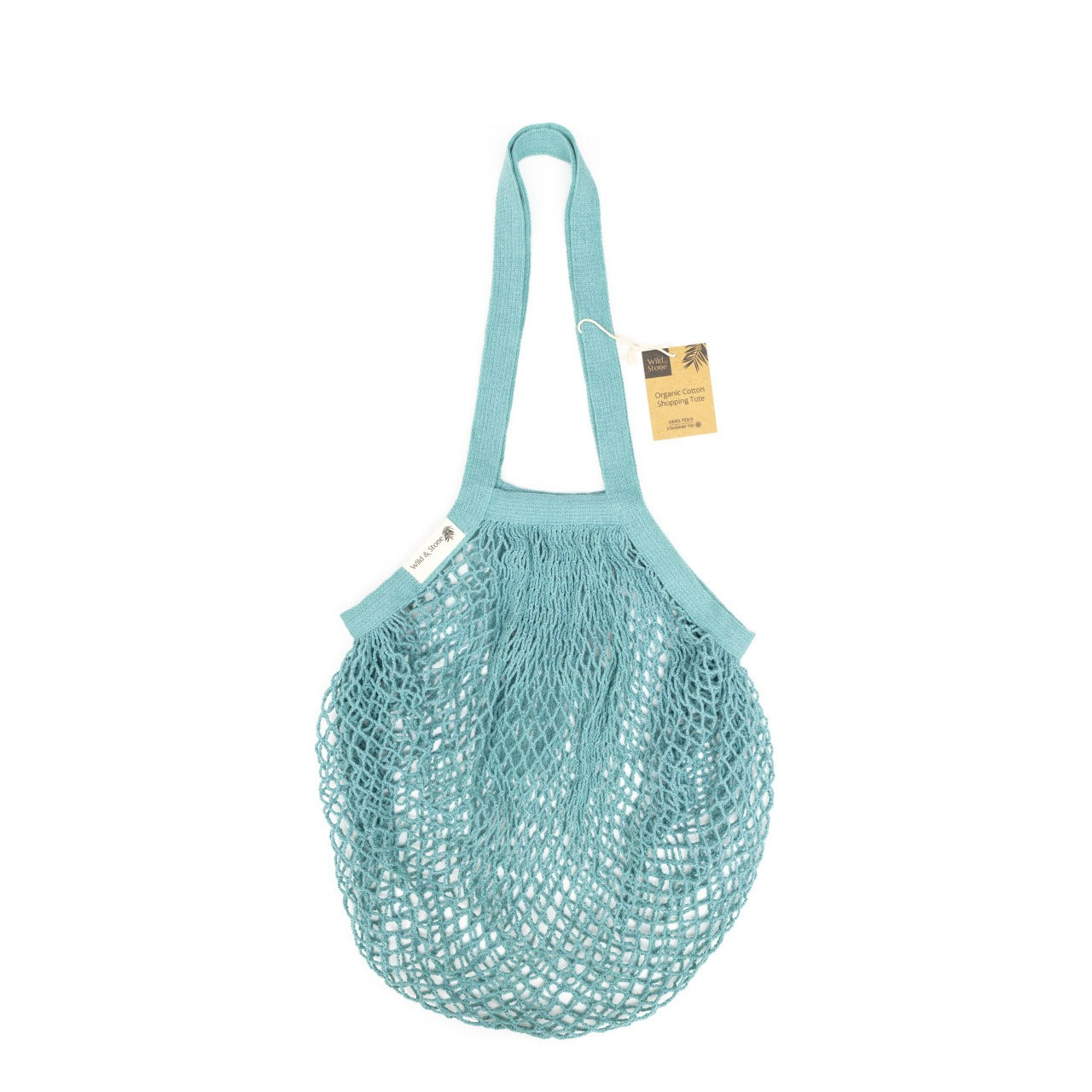 Organic Cotton Blue Crochet Tote Bag Wild And Stone