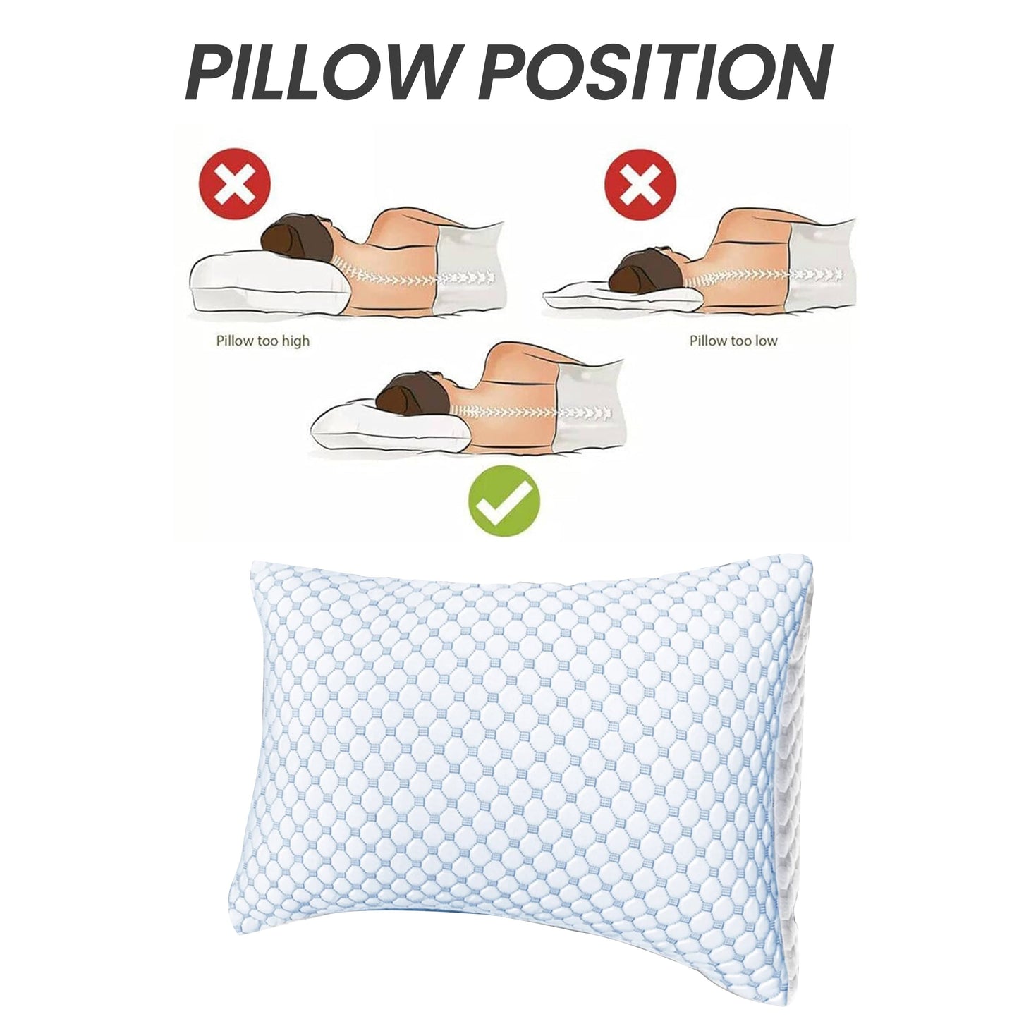 OLIVIA ROCCO Ice Cool Hypoallergenic Cooling Memory Foam Pillow for Cold Night Comfort