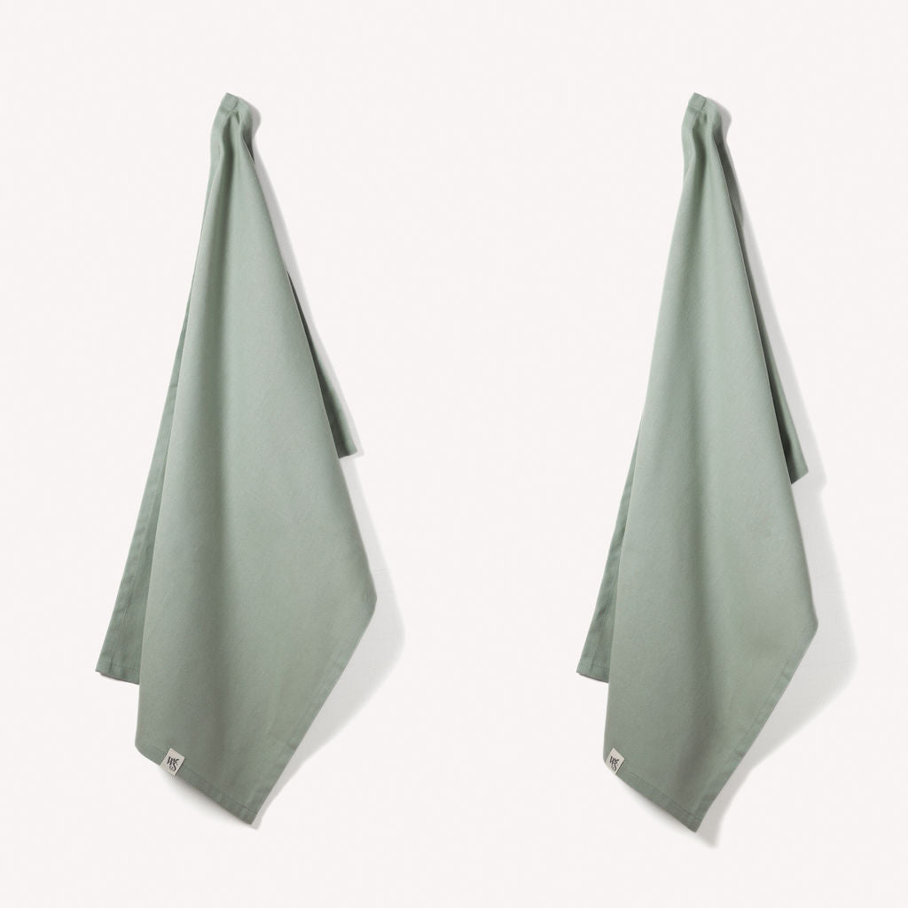 Organic Cotton Tea Towels - Herringbone Weave - Set of 2 Wild And Stone