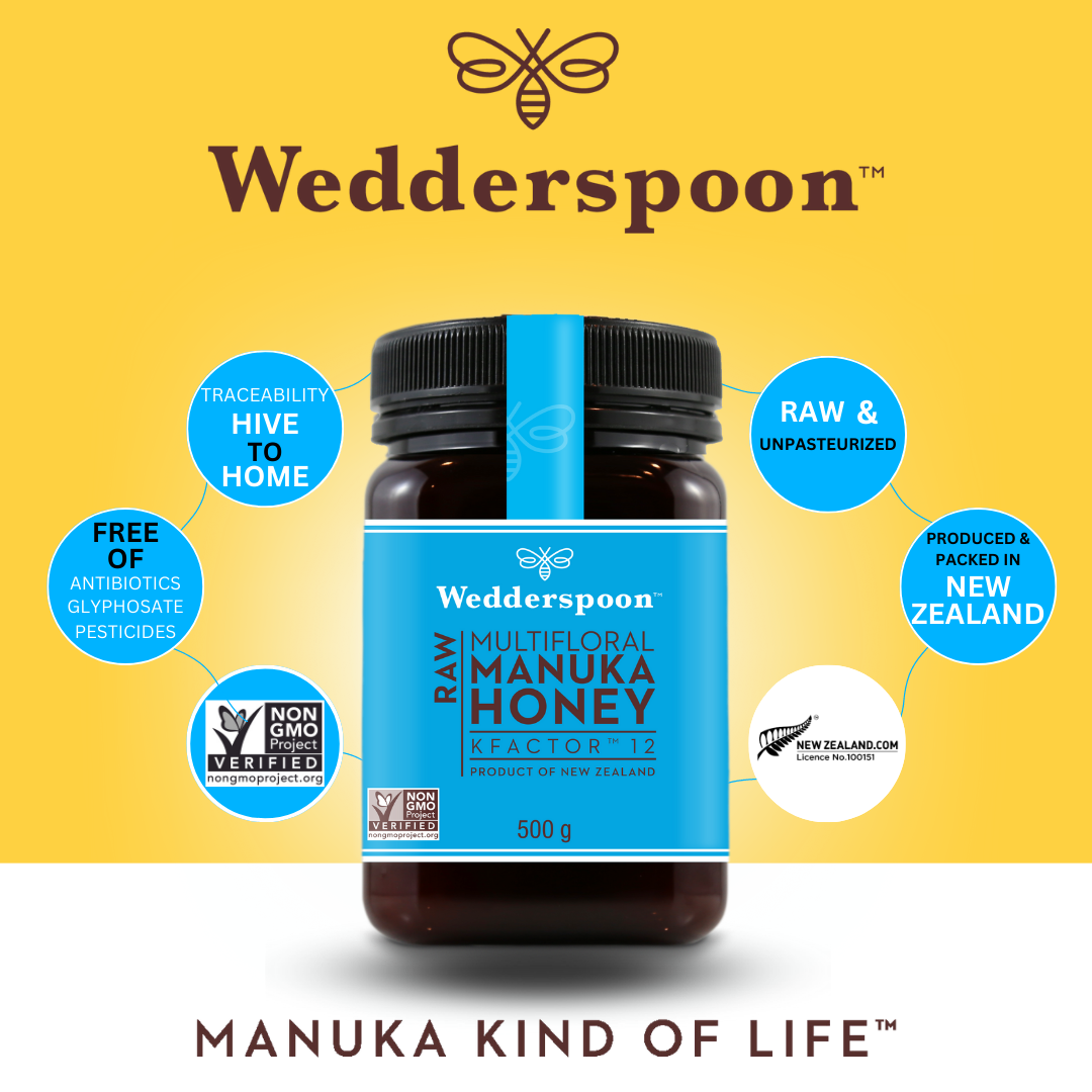Wedderspoon Raw Manuka Honey Natural Affordable 500g Natural Health World UK