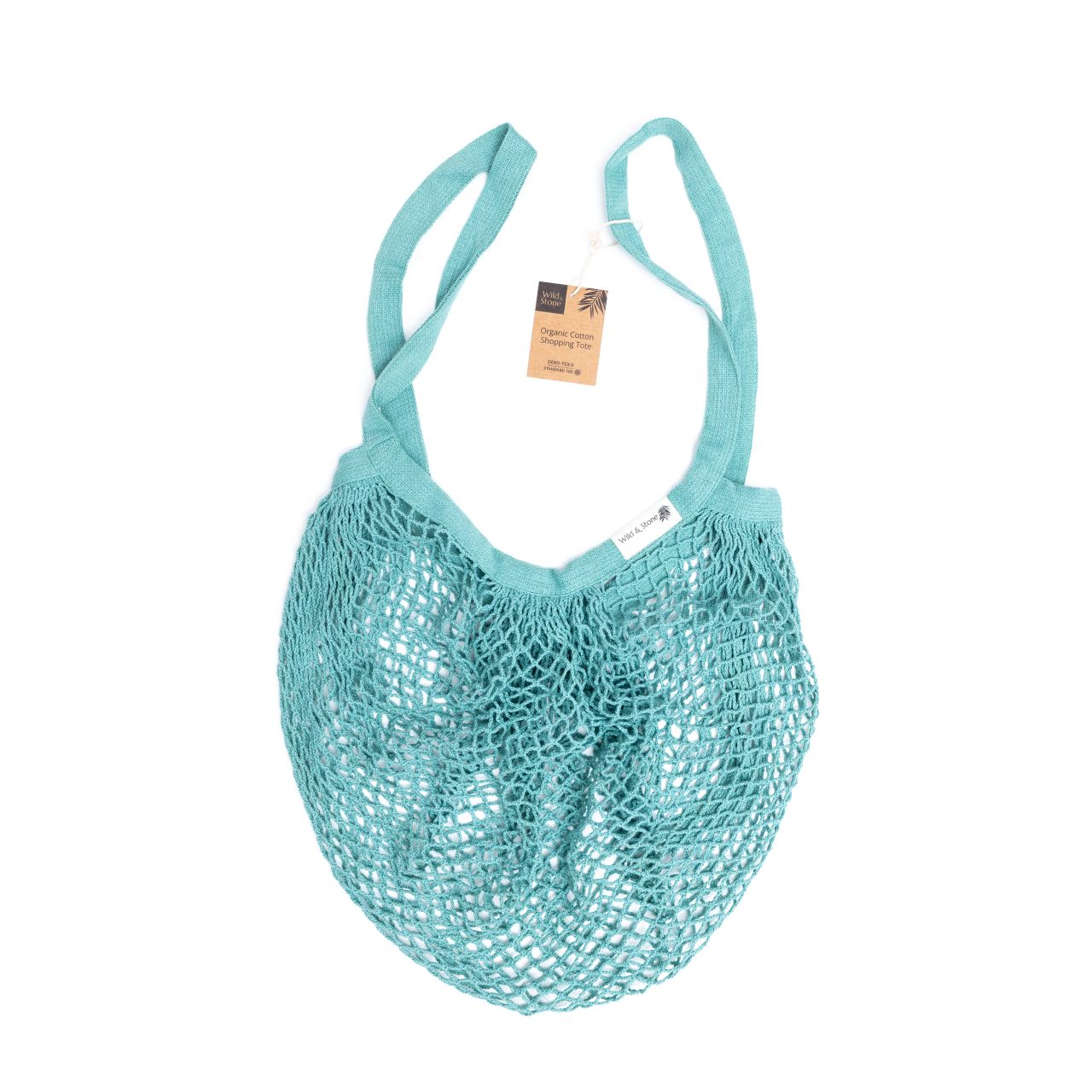 Organic Cotton Blue Crochet Tote Bag Wild And Stone
